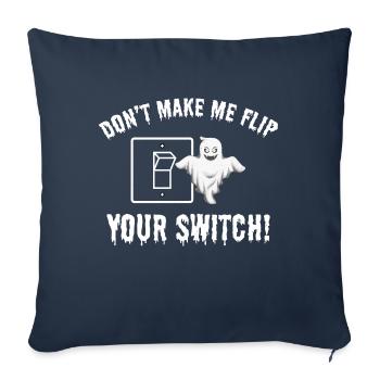 électricien Halloween interrupteur humour Spooky Design - Housse de coussin décorative 45 x 45 cm - bleu marine - Devant