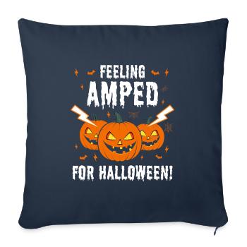 Halloween Electrician Amped Spooky Pumpkin Humor - Sofa pillowcase 17,3'' x 17,3'' (45 x 45 cm) - navy - Front