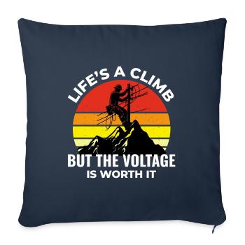 Lineman Voltage Climb Power Work Inspirant - Housse de coussin décorative 45 x 45 cm - bleu marine - Devant