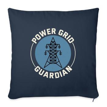 Lineman Power Grid Guardian Héros du travail en électricité - Housse de coussin décorative 45 x 45 cm - bleu marine - Devant