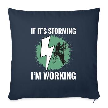 Lineman Storm Work Brave Dedicated Hero - Sofa pillowcase 17,3'' x 17,3'' (45 x 45 cm) - navy - Front