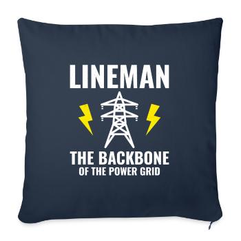 Lineman Backbone Power Grid Electricity Utility - Housse de coussin décorative 45 x 45 cm - bleu marine - Devant