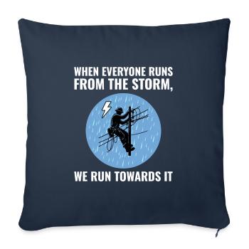 Lineman Storm Brave Dedicated Hero Power Grid - Housse de coussin décorative 45 x 45 cm - bleu marine - Devant