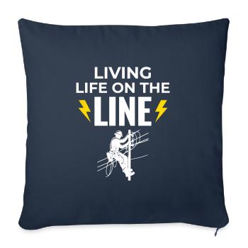 Lineman Life Line Brave Dedicated Work - Sofa pillowcase 17,3'' x 17,3'' (45 x 45 cm) - navy - Front