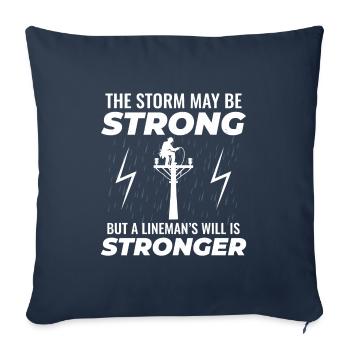 Le monteur de lignes Strong Storm alimentera le héros du réseau - Housse de coussin décorative 45 x 45 cm - bleu marine - Devant