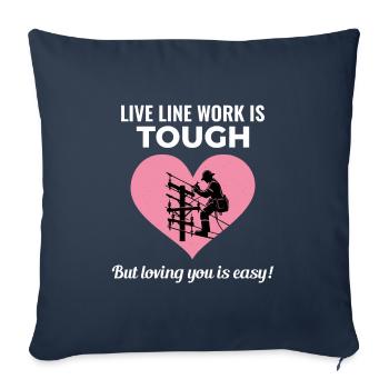 Lineman Valentine Live Line Work Love Romance - Sofa pillowcase 17,3'' x 17,3'' (45 x 45 cm) - navy - Front