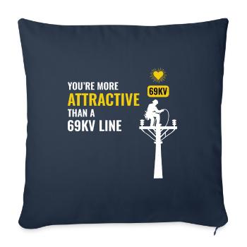 Lineman Valentine 69kV Line Attraction Humor Love - Sofa pillowcase 17,3'' x 17,3'' (45 x 45 cm) - navy - Front