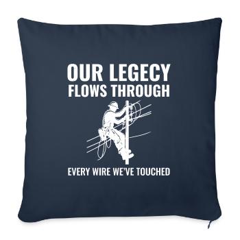 Lineman Legacy Wires Dédicace Fierté du réseau électrique - Housse de coussin décorative 45 x 45 cm - bleu marine - Devant