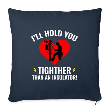 Lineman Valentine Insulator Love Humor Design - Sofa pillowcase 17,3'' x 17,3'' (45 x 45 cm) - navy - Front
