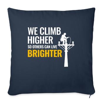 Lineman Climb Higher Bright Future Power Grid - Sofa pillowcase 17,3'' x 17,3'' (45 x 45 cm) - navy - Front