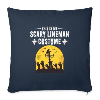 Costume de monteur de ligne effrayant Halloween Power Line Design - Housse de coussin décorative 45 x 45 cm - bleu marine - Devant