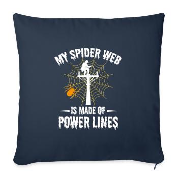 Lineman Halloween Spider Web Power Lines Spooky - Sofa pillowcase 17,3'' x 17,3'' (45 x 45 cm) - navy - Front