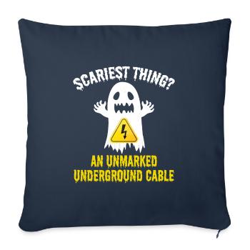 Homme de ligne Halloween Électricien effrayant Humour drôle - Housse de coussin décorative 45 x 45 cm - bleu marine - Devant