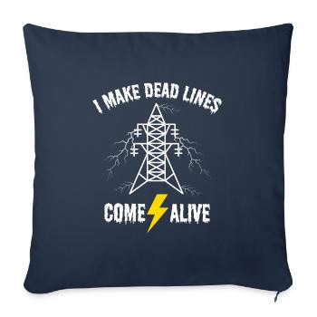 Je donne vie aux lignes mortes – Lineman Halloween - Housse de coussin décorative 45 x 45 cm - bleu marine - Devant