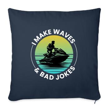 Ich mache Wellen & schlechte Witze Jetski fahren - Sofakissenbezug 45 x 45 cm - Navy - Vorne