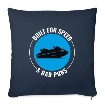 Papa qui aime le jet ski Amateurs de vitesse - Housse de coussin décorative 45 x 45 cm - bleu marine - Devant