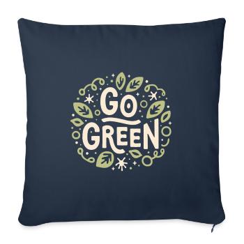 Go green eco friendly vegan vegetarian aesthetic - Sofa pillowcase 17,3'' x 17,3'' (45 x 45 cm) - navy - Front