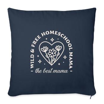 École à la maison la meilleure maman - Housse de coussin décorative 45 x 45 cm - bleu marine - Devant