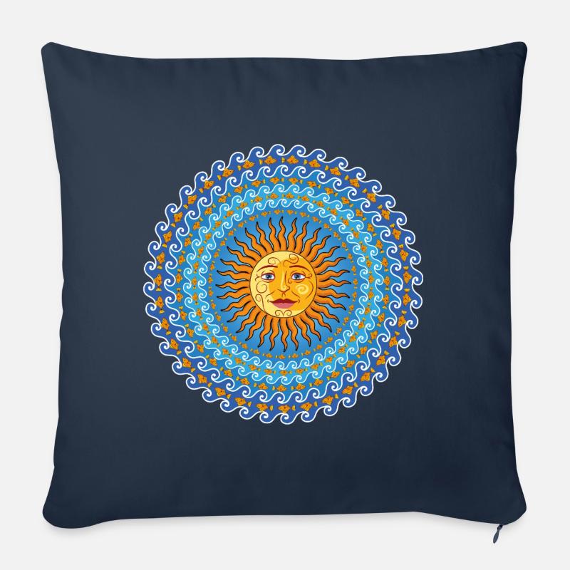 Mediterrane Sonne - Sofakissenbezug 45 x 45 cm - Navy