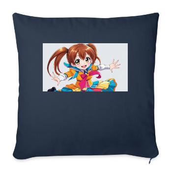 Ein niedliches manga maedchen - Sofakissenbezug 45 x 45 cm - Navy - Vorne