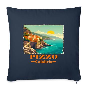 Pizzo Calabre orange - Housse de coussin décorative 45 x 45 cm - bleu marine - Devant