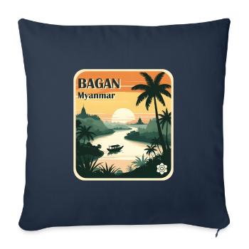 Bagan, Myanmar - Sofa pillowcase 17,3'' x 17,3'' (45 x 45 cm) - navy - Front