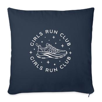 Run club de course à pied filles coureuses - Housse de coussin décorative 45 x 45 cm - bleu marine - Devant