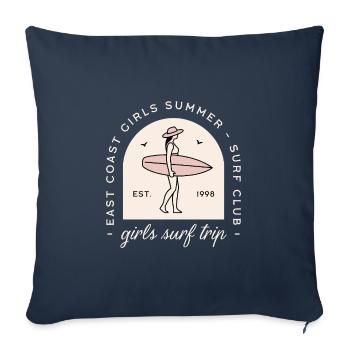Girls surf trip surfer club summer retro - Sofa pillowcase 17,3'' x 17,3'' (45 x 45 cm) - navy - Front