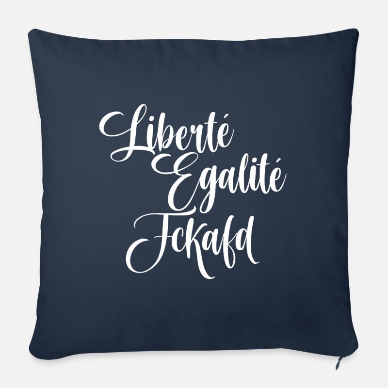 Liberté Egalité Ensemble contre l’AFD Eté 2025 - Housse de coussin décorative 45 x 45 cm - bleu marine