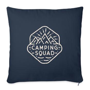 Camping camp squad camper group - Sofa pillowcase 17,3'' x 17,3'' (45 x 45 cm) - navy - Front