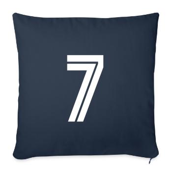 Maillot numéro 7 – Cadeau anniversaire 7 ans - Housse de coussin décorative 45 x 45 cm - bleu marine - Devant