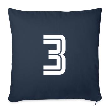 Maillot numéro 3 – Cadeau anniversaire 3 ans - Housse de coussin décorative 45 x 45 cm - bleu marine - Devant