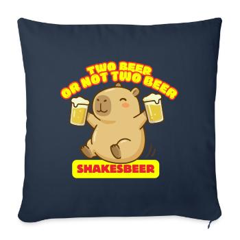 Deux bières ou pas deux bières - Shakesbeer - Capybara - Housse de coussin décorative 45 x 45 cm - bleu marine - Devant