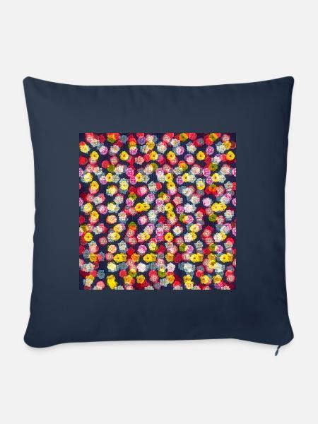 Rosenblüten #9 - Sofakissenbezug 45 x 45 cm - Navy