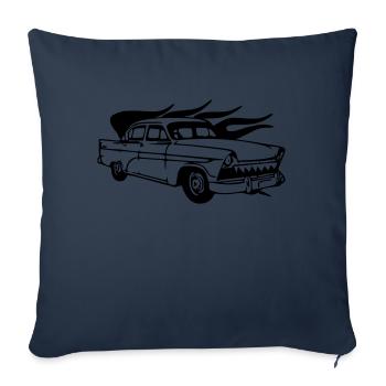 vintage car - Housse de coussin décorative 45 x 45 cm - bleu marine - Devant