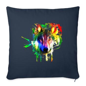 Wolf Splash Moderne - Housse de coussin décorative 45 x 45 cm - bleu marine - Devant