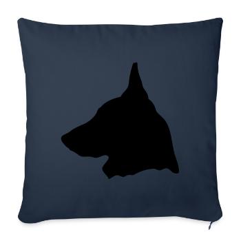Berger Belge Malinois en profil (G) - Housse de coussin décorative 45 x 45 cm - bleu marine - Devant
