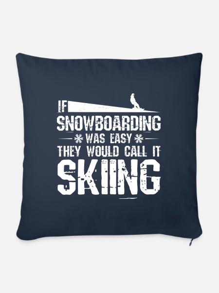 Snowboard Snowboarding Snowboardurlaub Snowboarder - Sofakissenbezug 45 x 45 cm - Navy