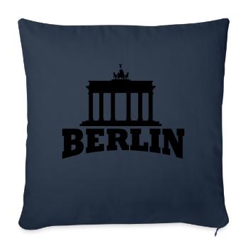 Berlin - Brandenburger Tor - Housse de coussin décorative 45 x 45 cm - bleu marine - Devant