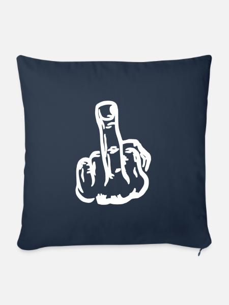 Mittelfinger - Sofakissenbezug 45 x 45 cm - Navy