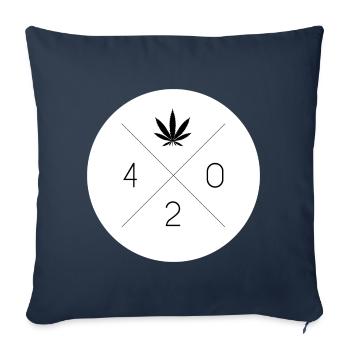 Cannabis 420 Hemp Leaf Circle White Kiffer Gift - Sofa pillowcase 17,3'' x 17,3'' (45 x 45 cm) - navy - Front