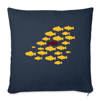 Gegen den Strom Schwimmen - Sofakissenbezug 45 x 45 cm - Navy - Vorne