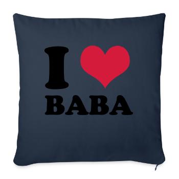 j'aime baba - Housse de coussin décorative 45 x 45 cm - bleu marine - Devant