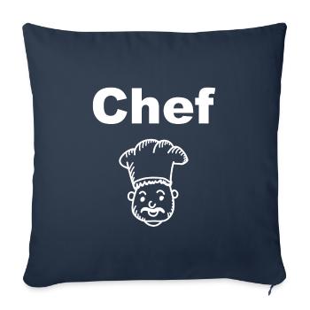 Chef cuisinier - Housse de coussin décorative 45 x 45 cm - bleu marine - Devant