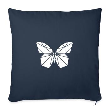 Polygone papillon - Housse de coussin décorative 45 x 45 cm - bleu marine - Devant