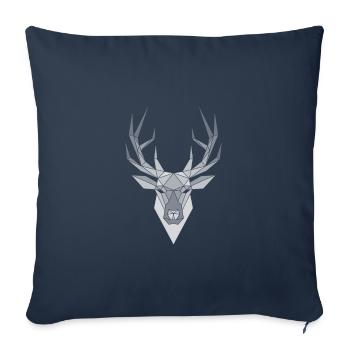 Deer polygon origami - Sofa pillowcase 17,3'' x 17,3'' (45 x 45 cm) - navy - Front