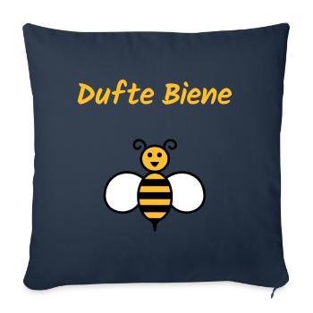 ★ Designfarben änderbar ★ Dufte Biene - Sofakissenbezug 45 x 45 cm - Navy - Vorne