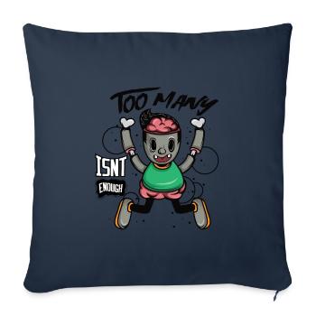 Hey! Get This Unique Detailed Tee Saying Too Many - Sofa pillowcase 17,3'' x 17,3'' (45 x 45 cm) - navy - Front