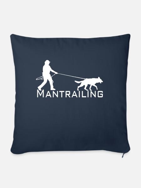 Mantrailing Weiss - Sofakissenbezug 45 x 45 cm - Navy