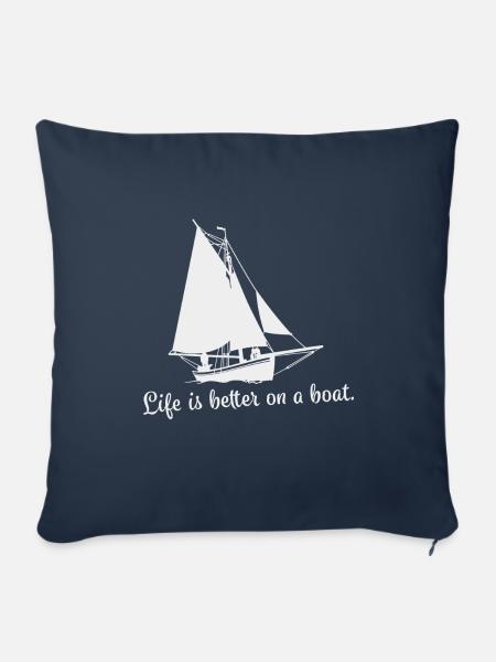 Segeln Segelboot - Sofakissenbezug 45 x 45 cm - Navy